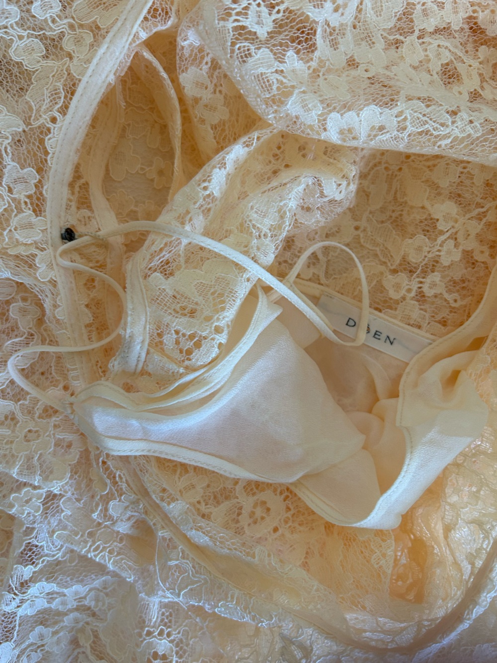 DOEN Costine Maxi Dress Vanilla Cream Lace Sheer - Picture 9 of 16